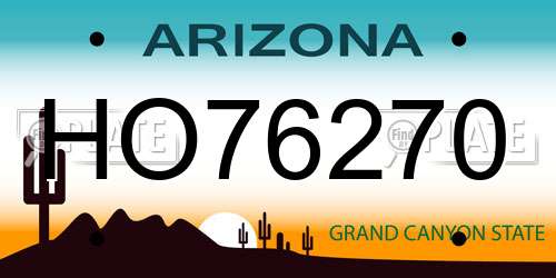 HO76270 Arizona License Plate