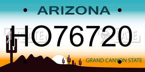 HO76720 Arizona License Plate