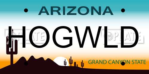 HOGWLD Arizona License Plate
