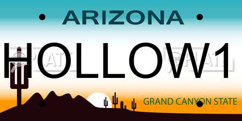 HOLLOW1 Arizona License Plate