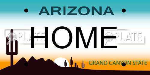 HOME Arizona License Plate