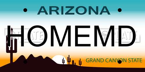 HOMEMD Arizona License Plate