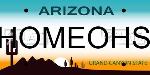 HOMEOHS Arizona License Plate