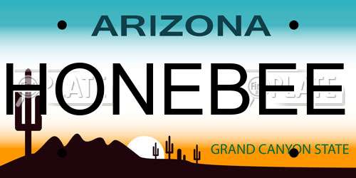 HONEBEE Arizona License Plate