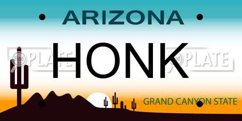 HONK Arizona License Plate