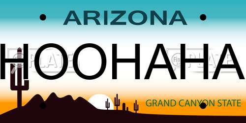 HOOHAHA Arizona License Plate