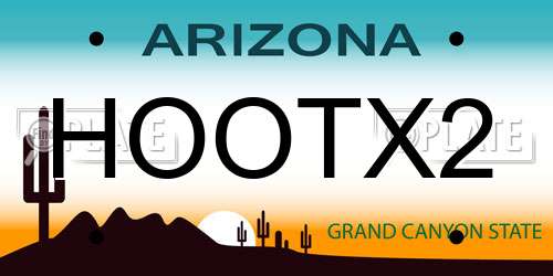 HOOTX2 Arizona License Plate