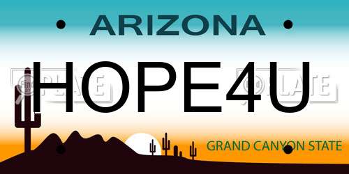 HOPE4U Arizona License Plate