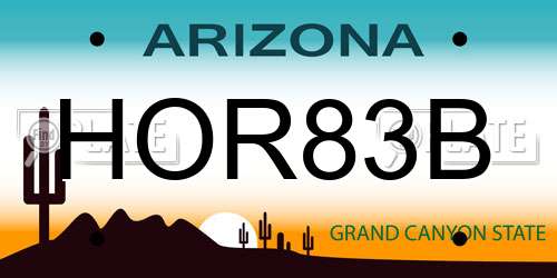 HOR83B Arizona License Plate