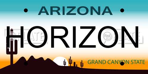 HORIZON Arizona License Plate