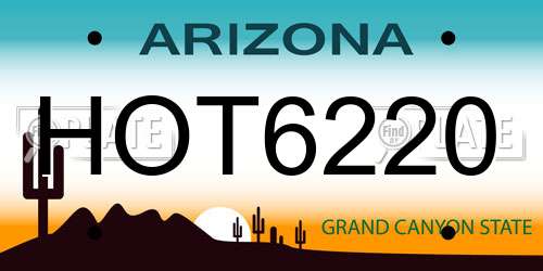 HOT6220 Arizona License Plate