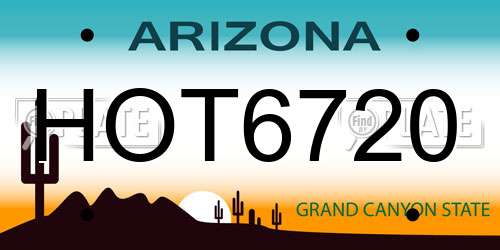 HOT6720 Arizona License Plate