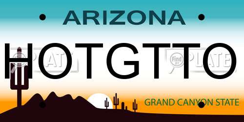 HOTGTTO Arizona License Plate