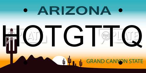 HOTGTTQ Arizona License Plate