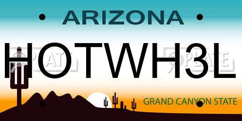 HOTWH3L Arizona License Plate