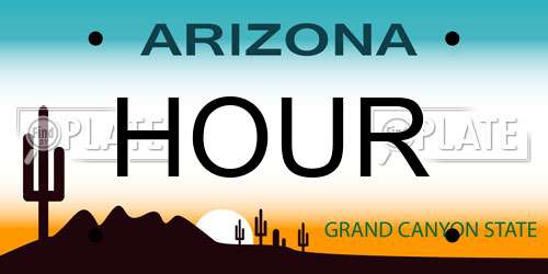 HOUR Arizona License Plate