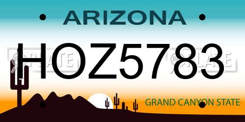 HOZ5783 Arizona License Plate