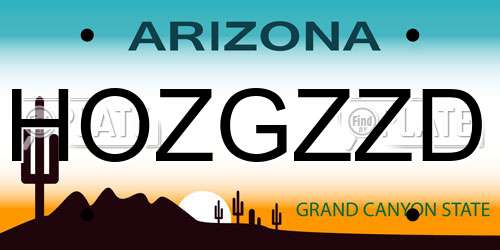 HOZGZZD Arizona License Plate