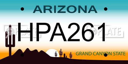 HPA261 Arizona License Plate