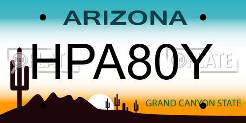 HPA80Y Arizona License Plate