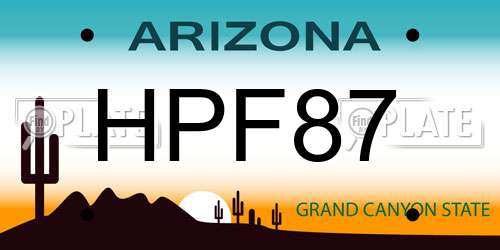 HPF87 Arizona License Plate