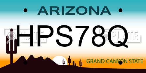 HPS78Q Arizona License Plate