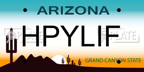 HPYLIF Arizona License Plate