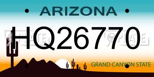 HQ26770 Arizona License Plate