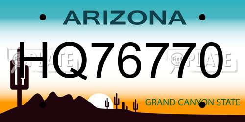 HQ76770 Arizona License Plate