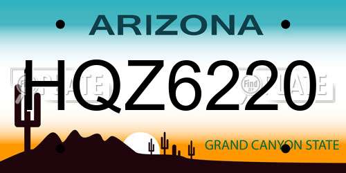HQZ6220 Arizona License Plate