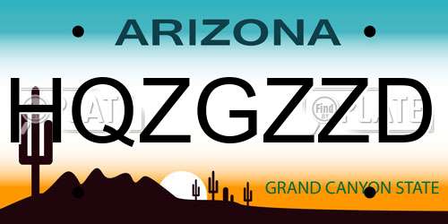 HQZGZZD Arizona License Plate