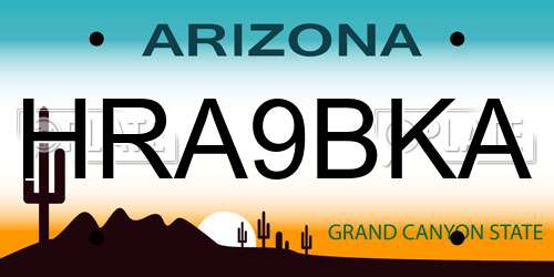 HRA9BKA Arizona License Plate