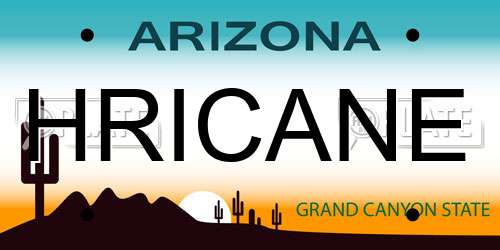 HRICANE Arizona License Plate