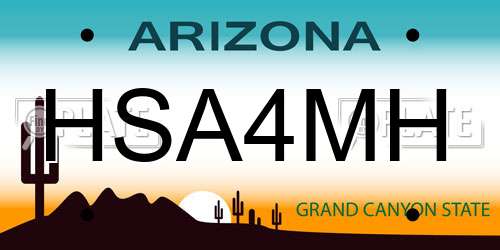 HSA4MH Arizona License Plate