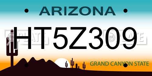HT5Z309 Arizona License Plate