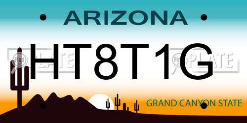 HT8T1G Arizona License Plate