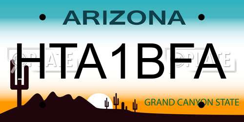HTA1BFA Arizona License Plate