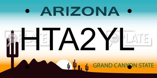 HTA2YL Arizona License Plate