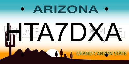 HTA7DXA Arizona License Plate