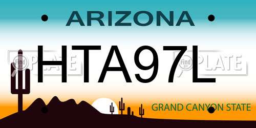 HTA97L Arizona License Plate