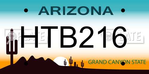 HTB216 Arizona License Plate
