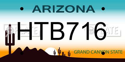 HTB716 Arizona License Plate