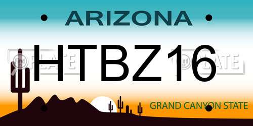 HTBZ16 Arizona License Plate