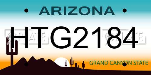HTG2184 Arizona License Plate
