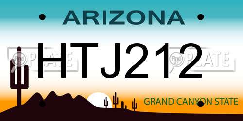 HTJ212 Arizona License Plate
