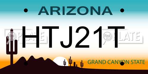 HTJ21T Arizona License Plate