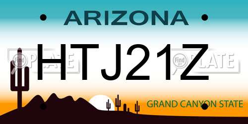 HTJ21Z Arizona License Plate