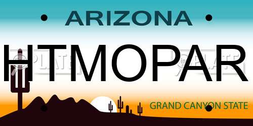 HTMOPAR Arizona License Plate