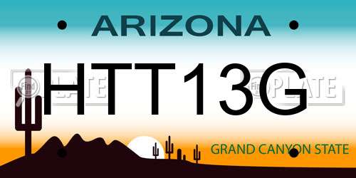 HTT13G Arizona License Plate