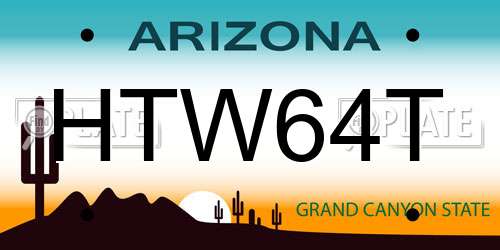 HTW64T Arizona License Plate